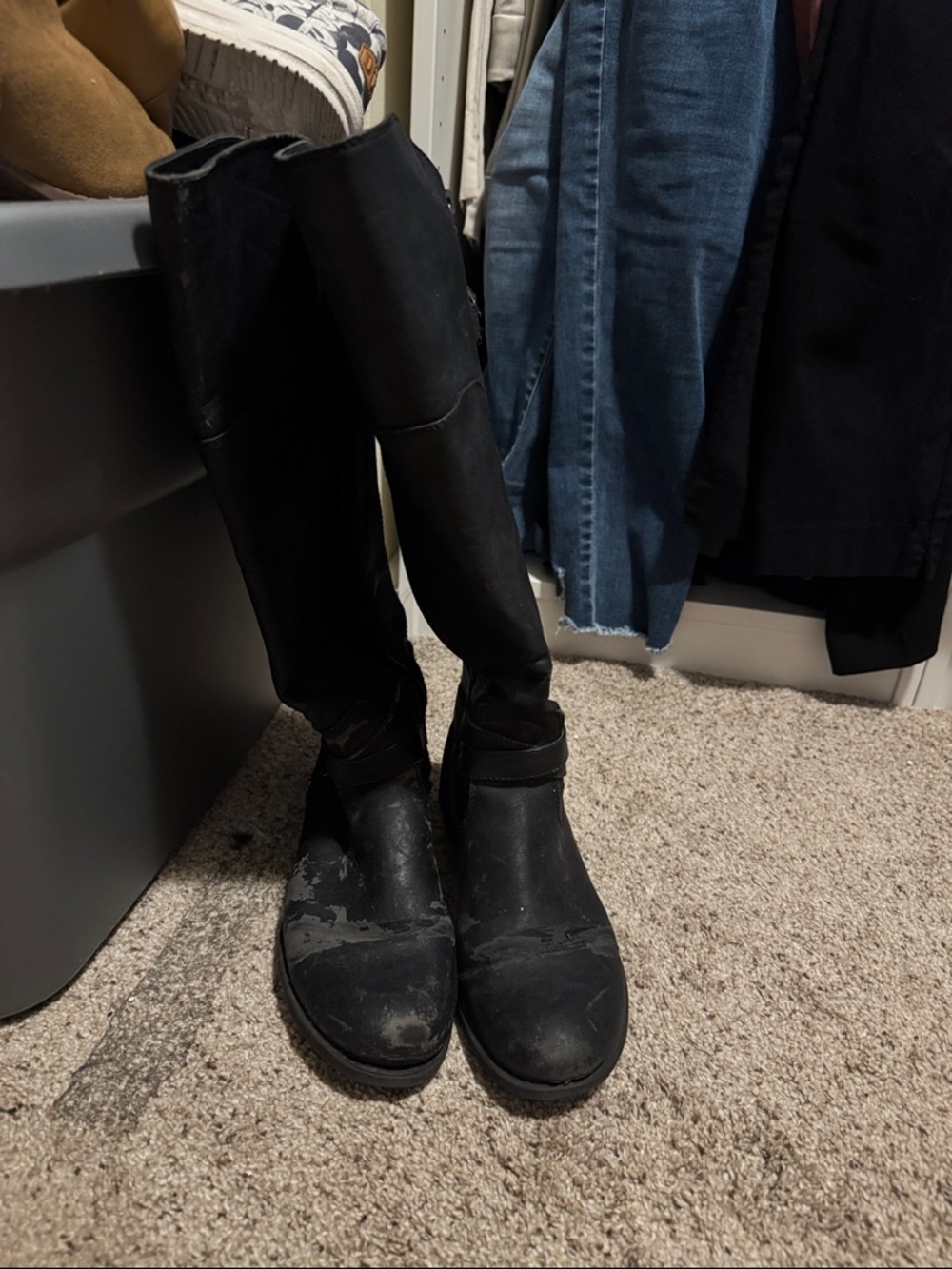 G by Guess Black Knee-High Heeled Boots